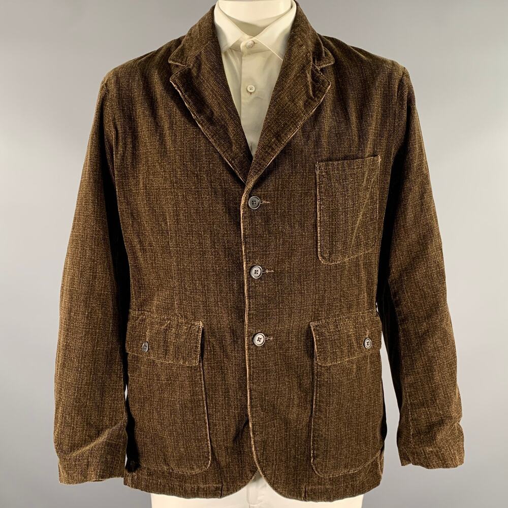 RRL by RALPH LAUREN Size XL Brown Corduroy Cotton Notch Lapel Sport Coat